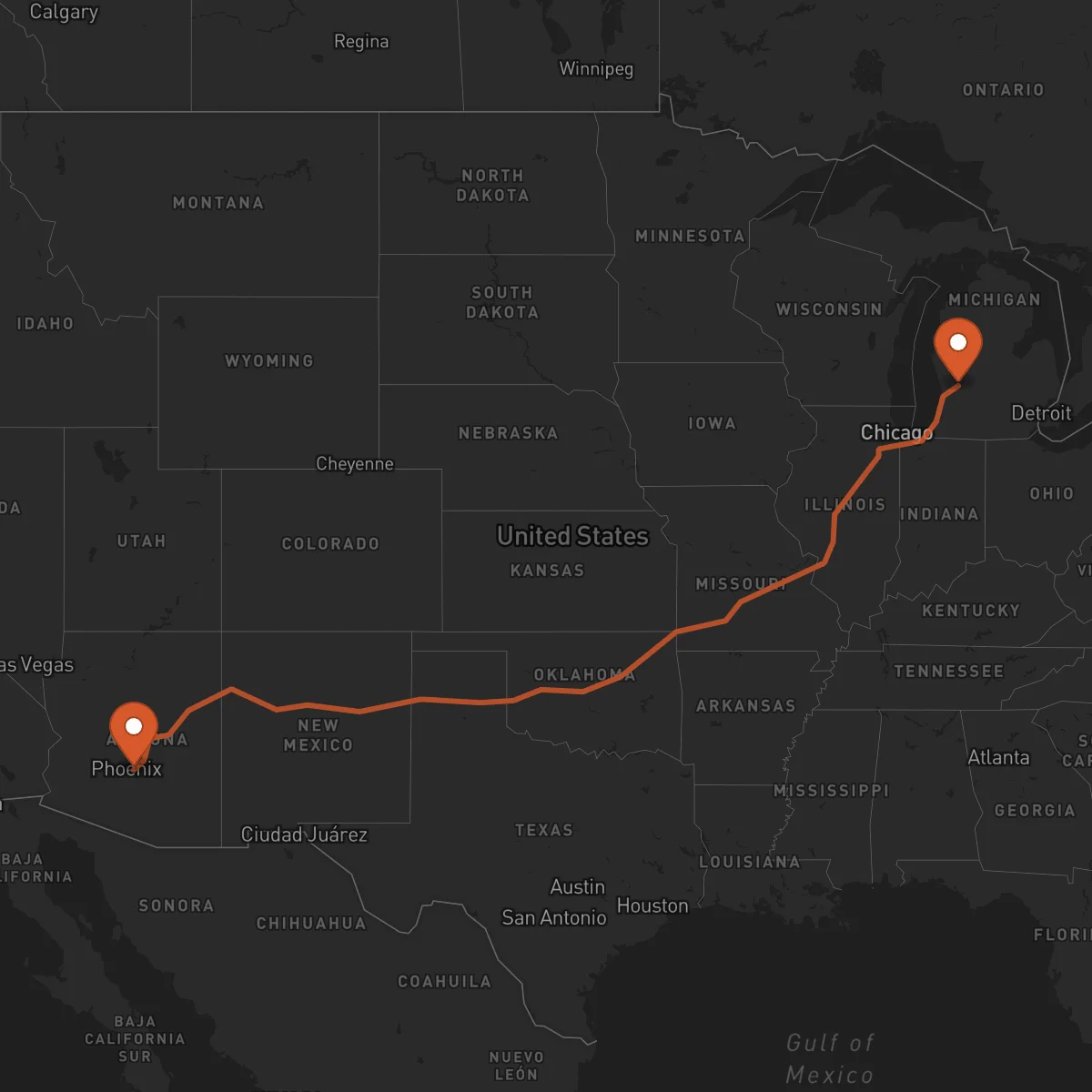 Ruta Grand Rapids - Mesa