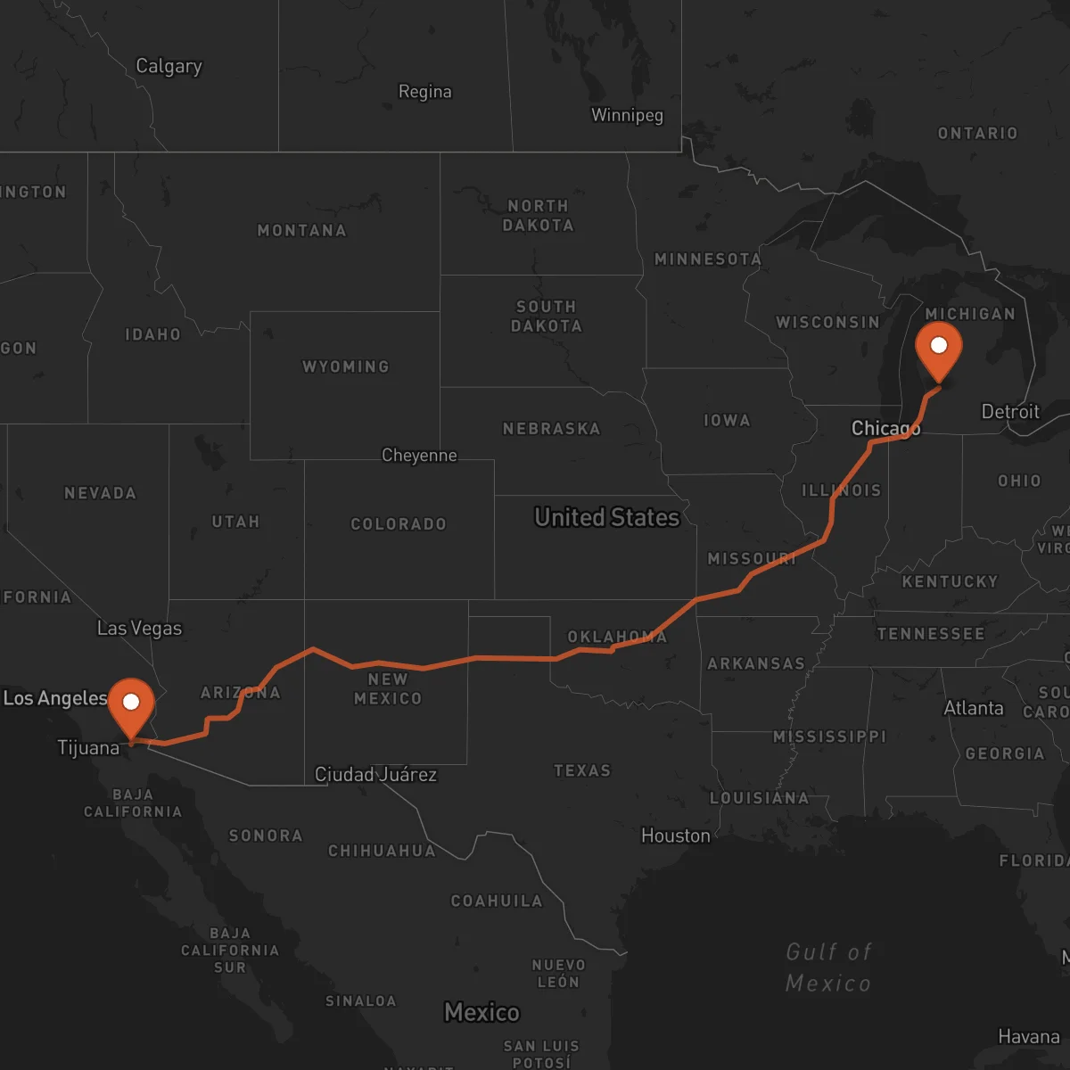 Ruta Grand Rapids - Mexicali