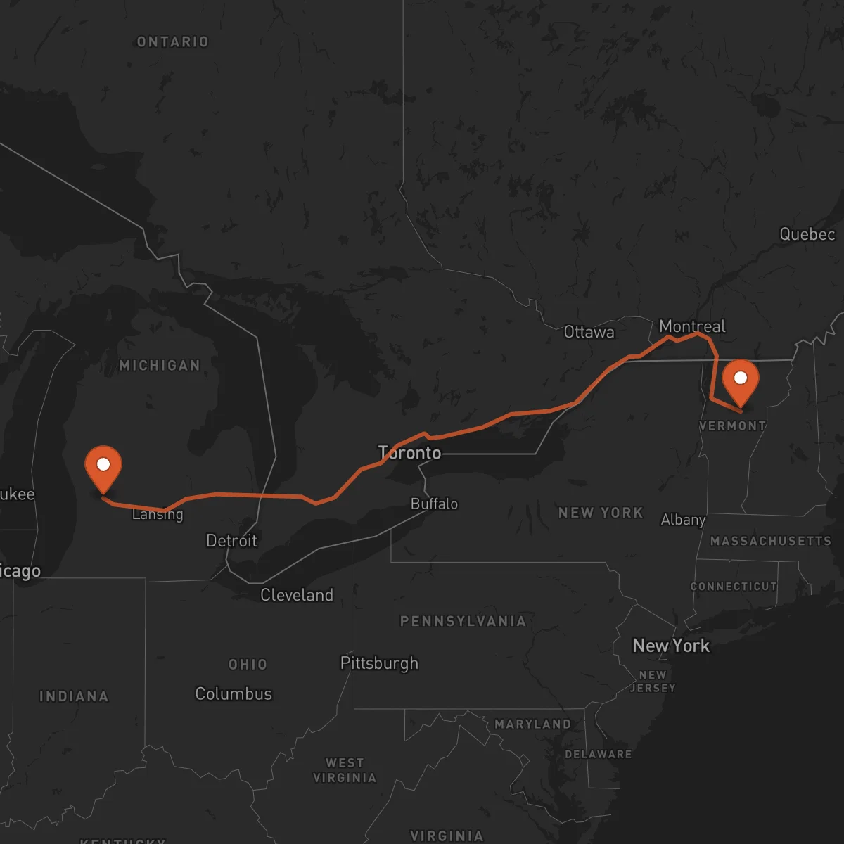 Ruta Montpelier - Grand Rapids