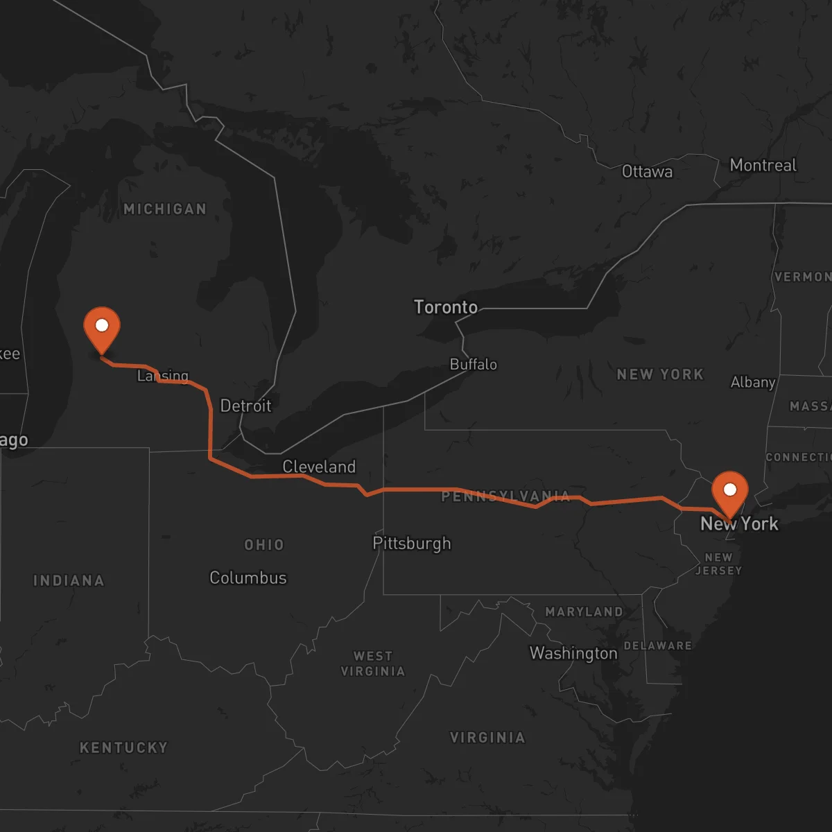 Ruta Grand Rapids - Newark