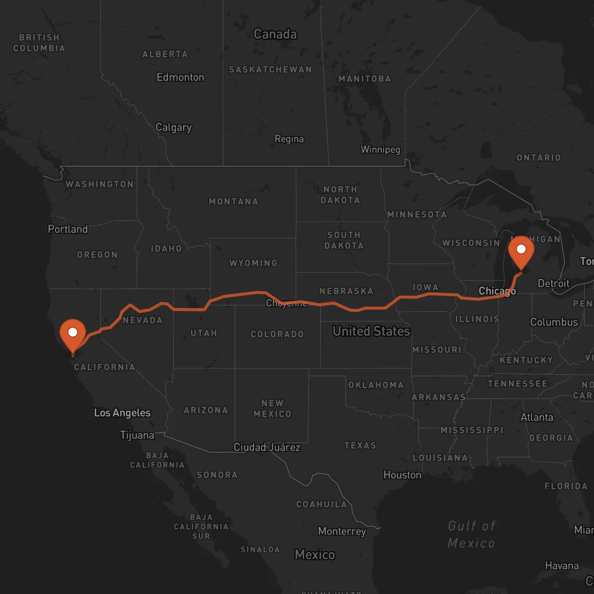 Ruta Oakland - Grand Rapids