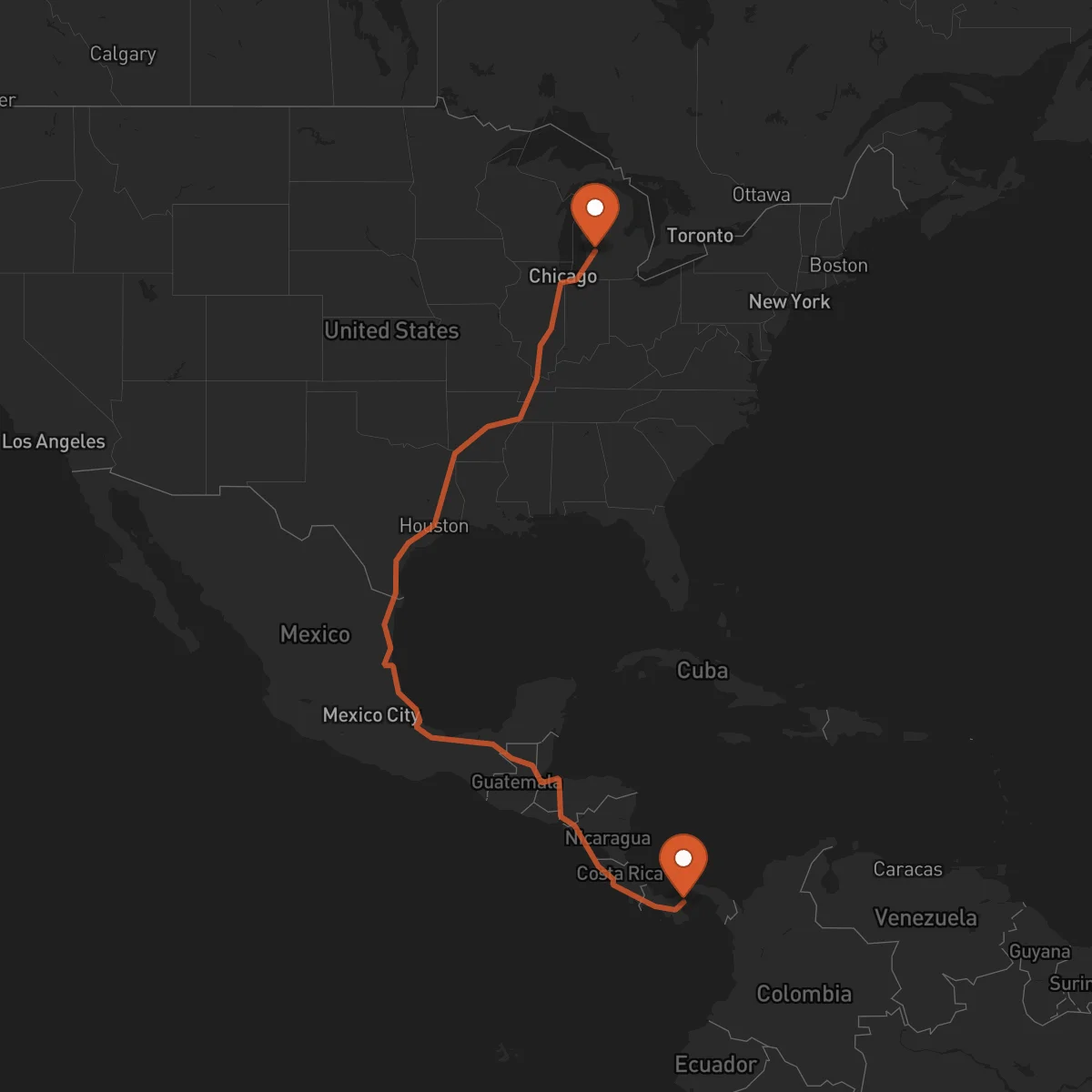 Ruta Grand Rapids - Penonomé