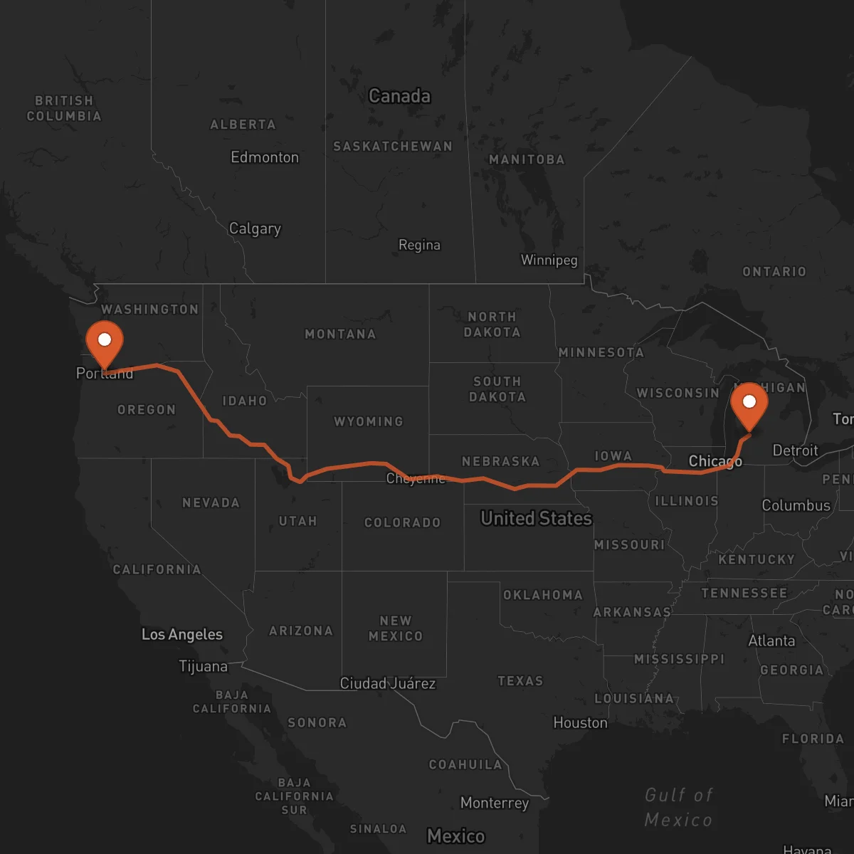 Ruta Grand Rapids - Portland