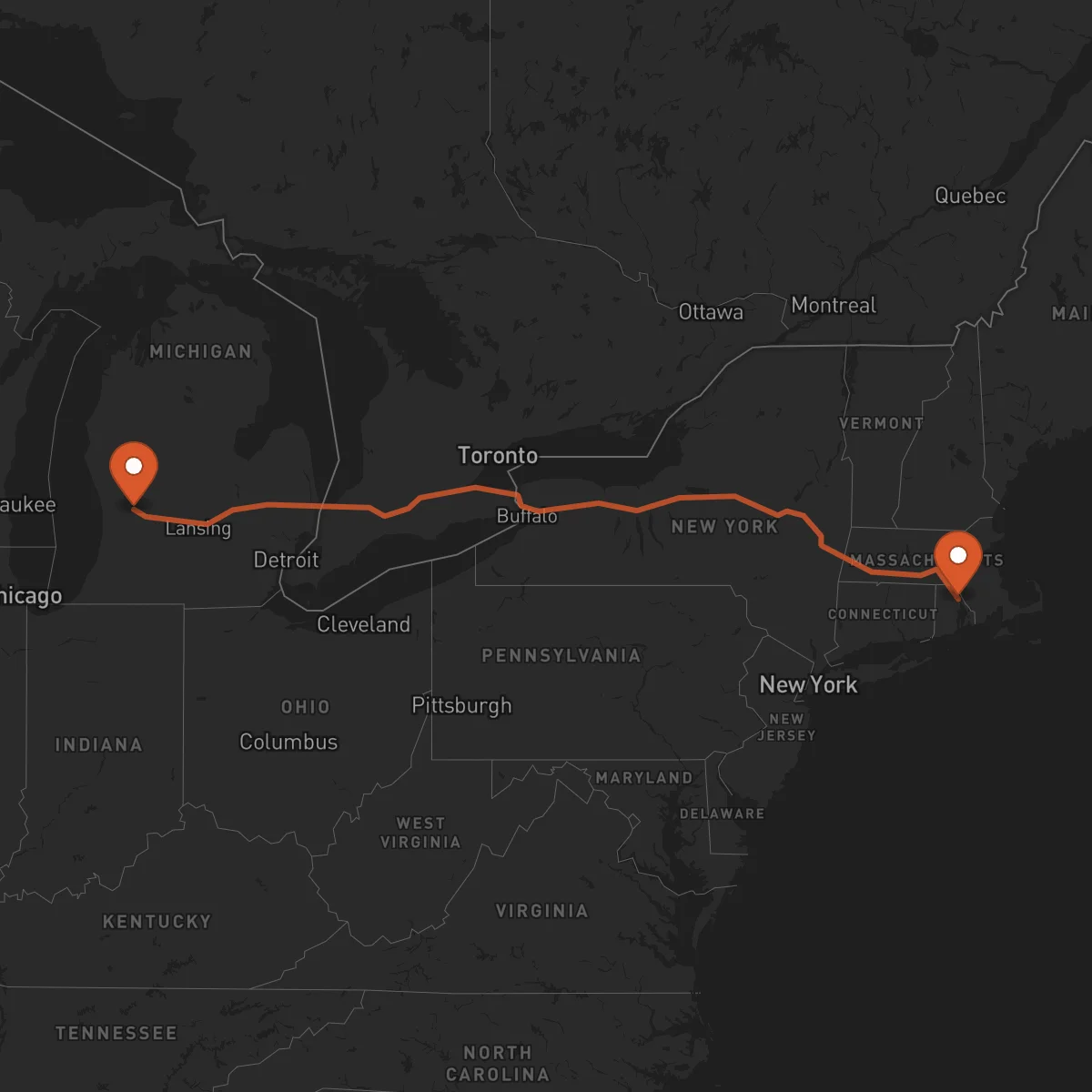 Ruta Grand Rapids - Providence