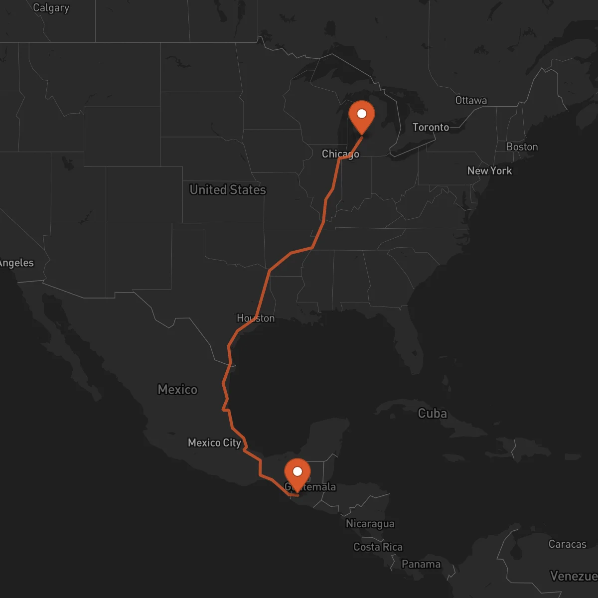 Ruta Quetzaltenango - Grand Rapids
