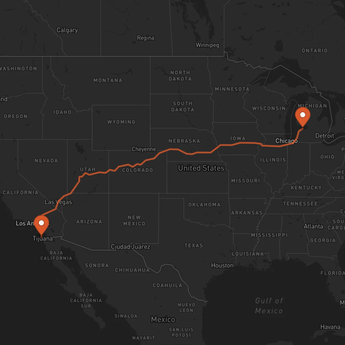 Ruta Grand Rapids - San Diego