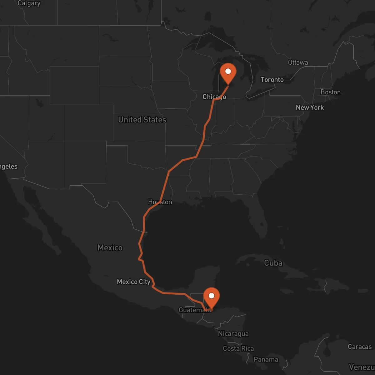 Ruta Grand Rapids - San Pedro Sula