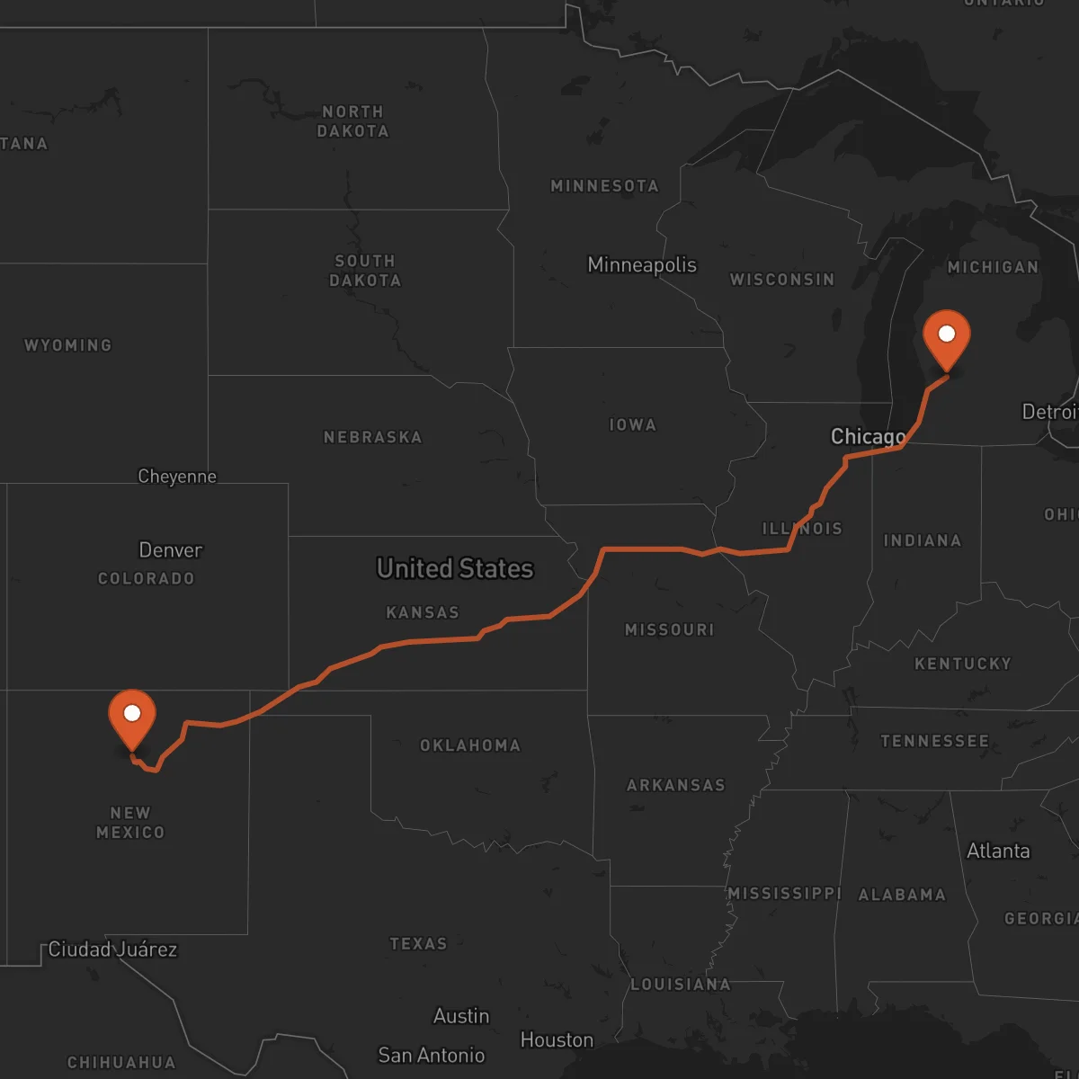 Ruta Grand Rapids - Santa Fe