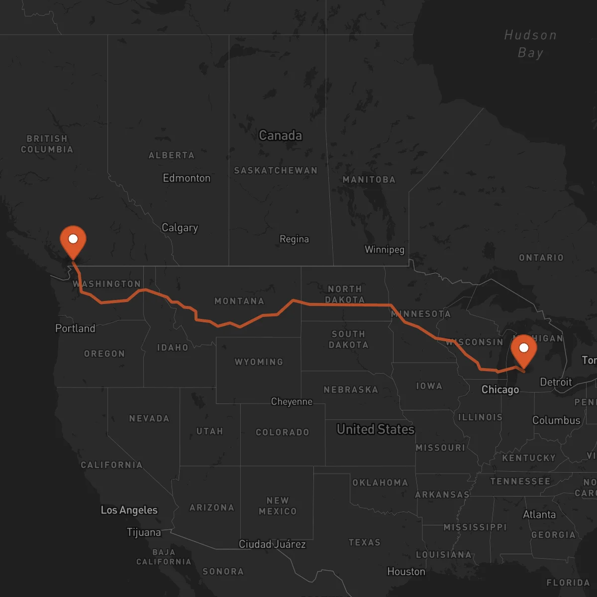 Ruta Grand Rapids - Surrey