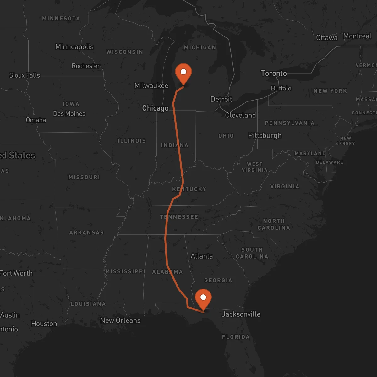 Ruta Grand Rapids - Tallahassee