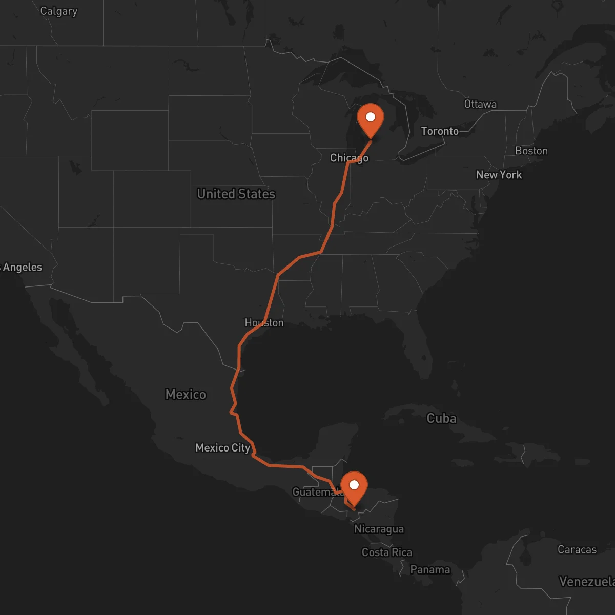 Ruta Tegucigalpa - Grand Rapids