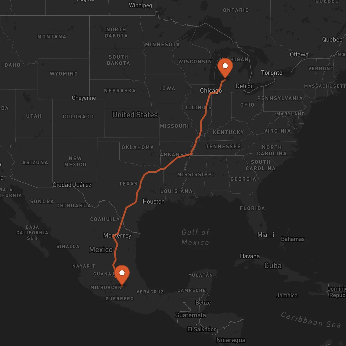 Ruta Toluca - Grand Rapids