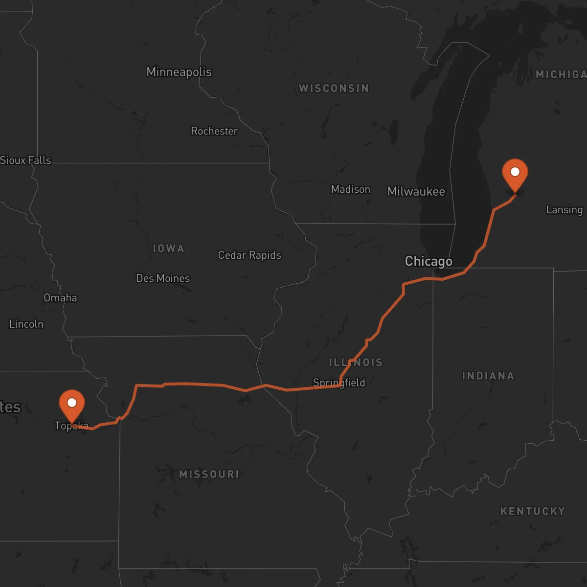 Ruta Topeka - Grand Rapids