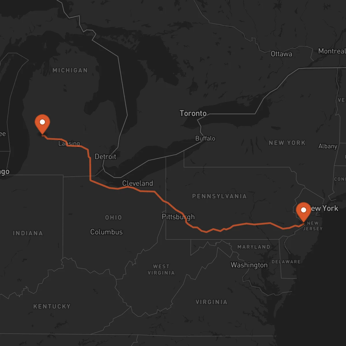Ruta Grand Rapids - Trenton