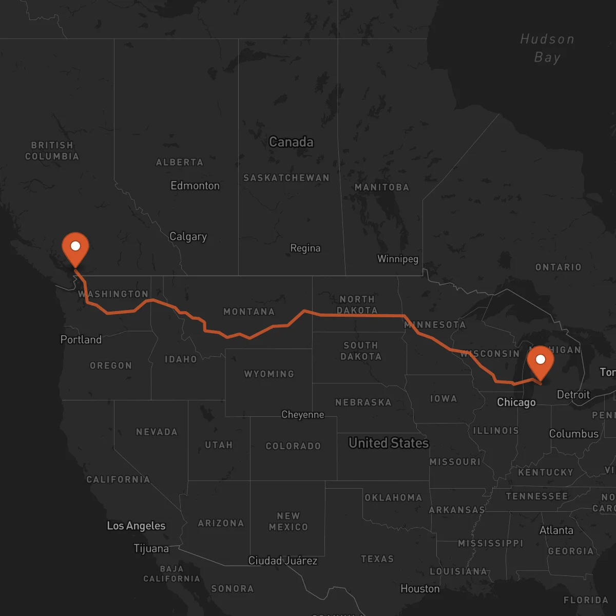 Ruta Vancouver - Grand Rapids