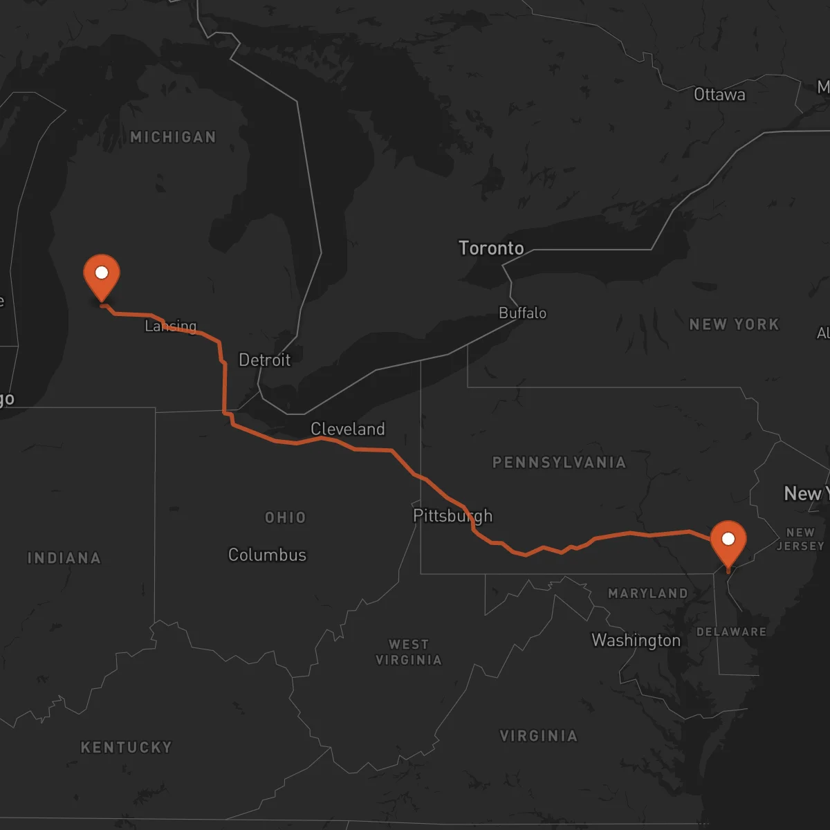 Ruta Grand Rapids - Wilmington