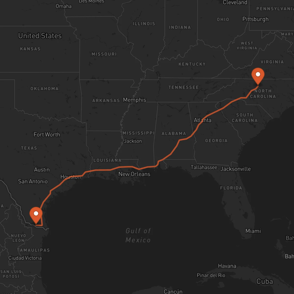 Ruta McAllen - Greensboro