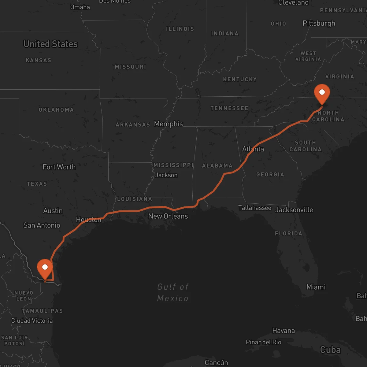 Ruta Reynosa - Greensboro