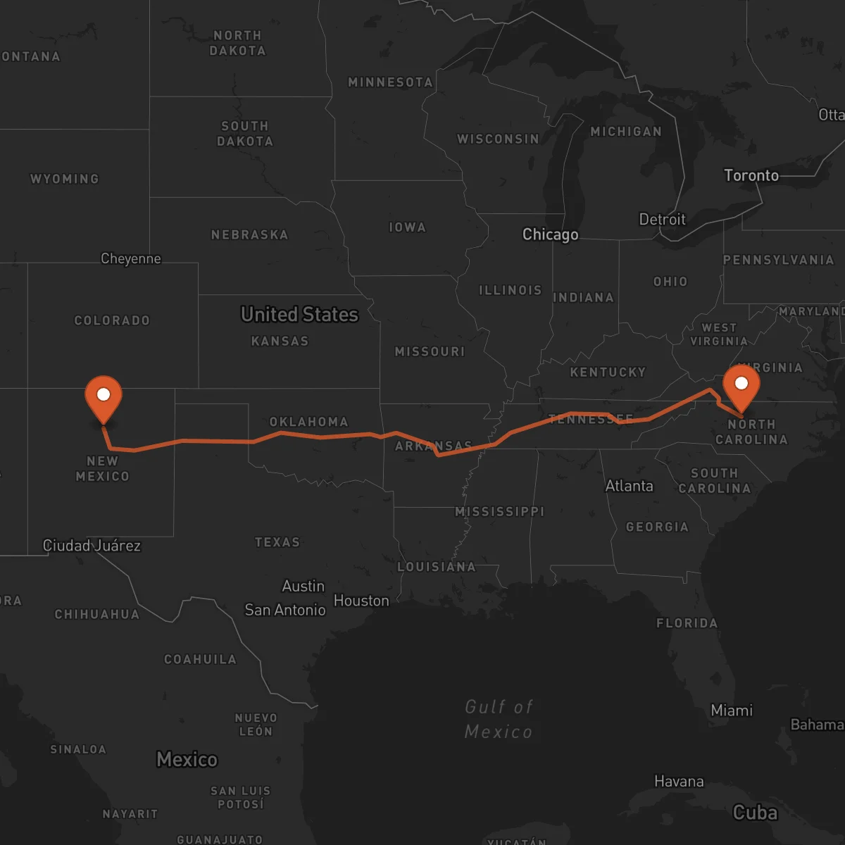 Ruta Santa Fe - Greensboro