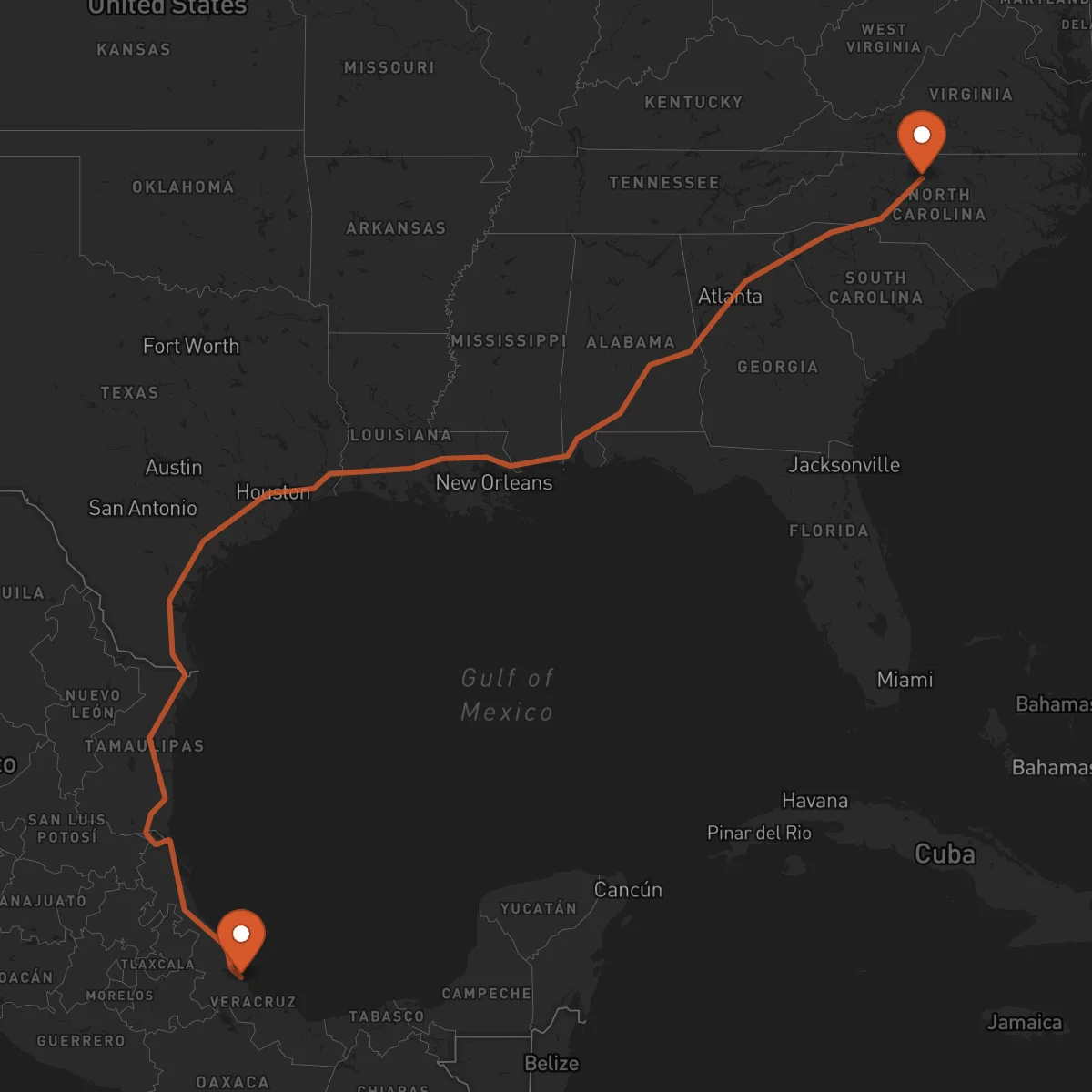 Ruta Veracruz - Greensboro