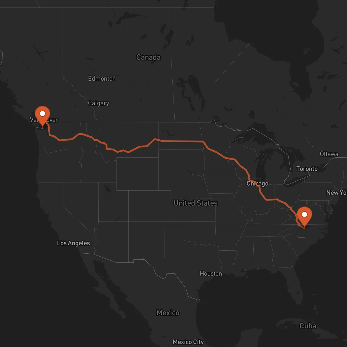 Ruta Victoria - Greensboro