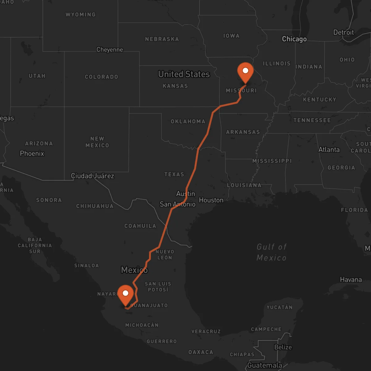 Ruta Guadalajara - Jefferson City