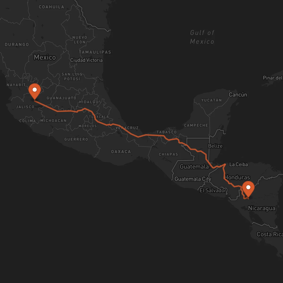 Ruta Jinotega - Guadalajara