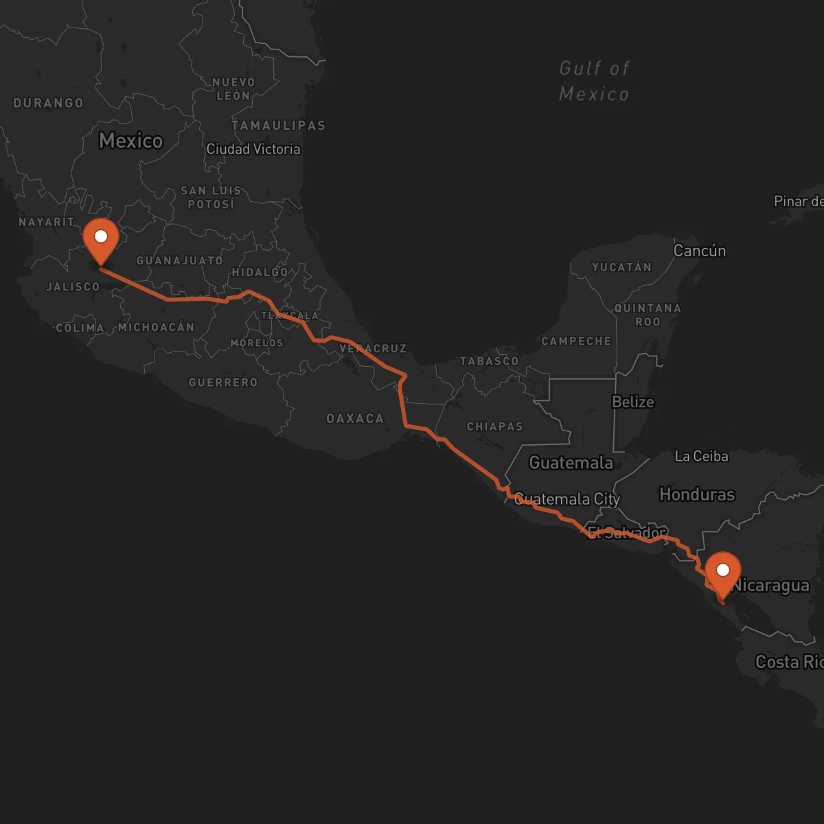 Ruta Guadalajara - Jinotepe