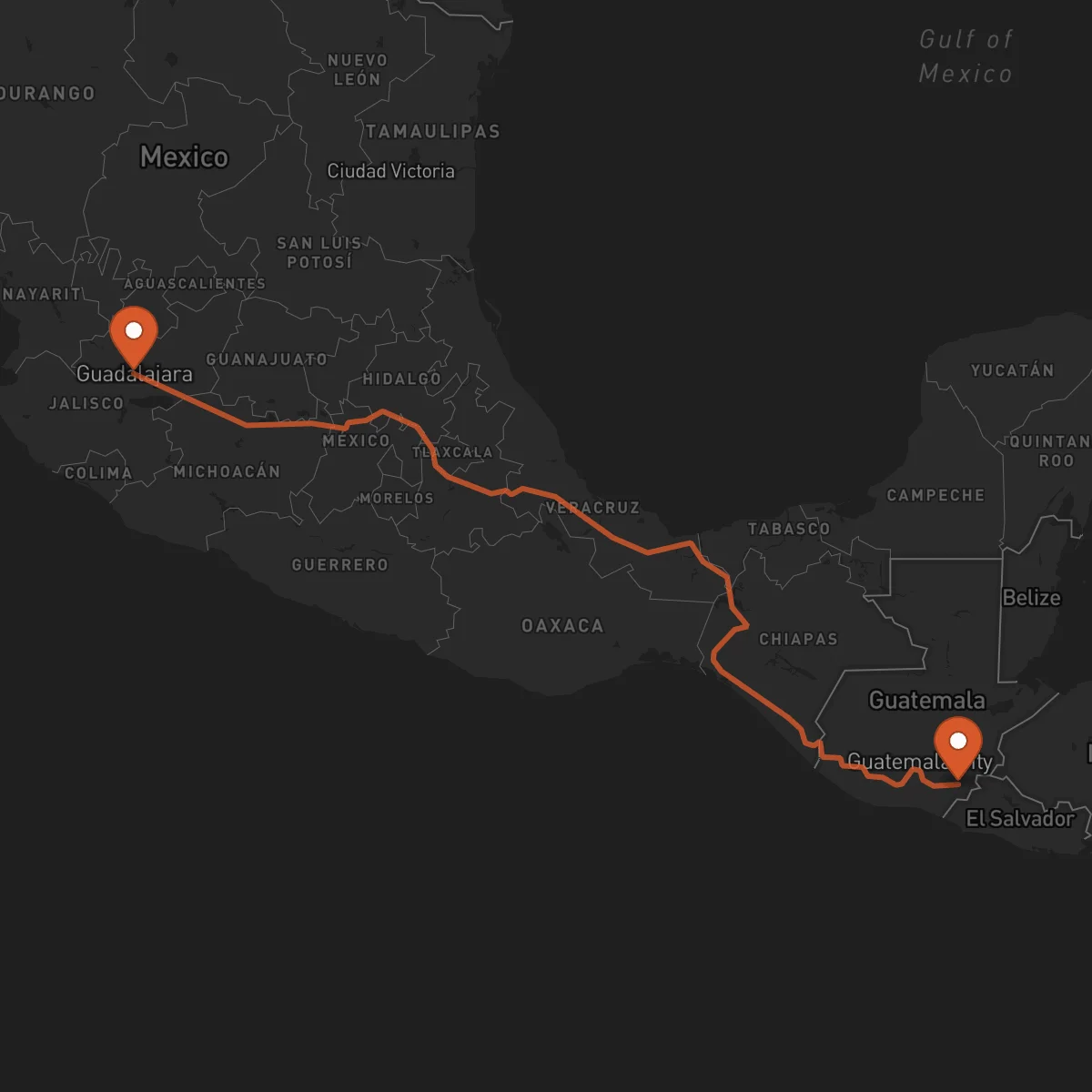 Ruta Guadalajara - Jutiapa