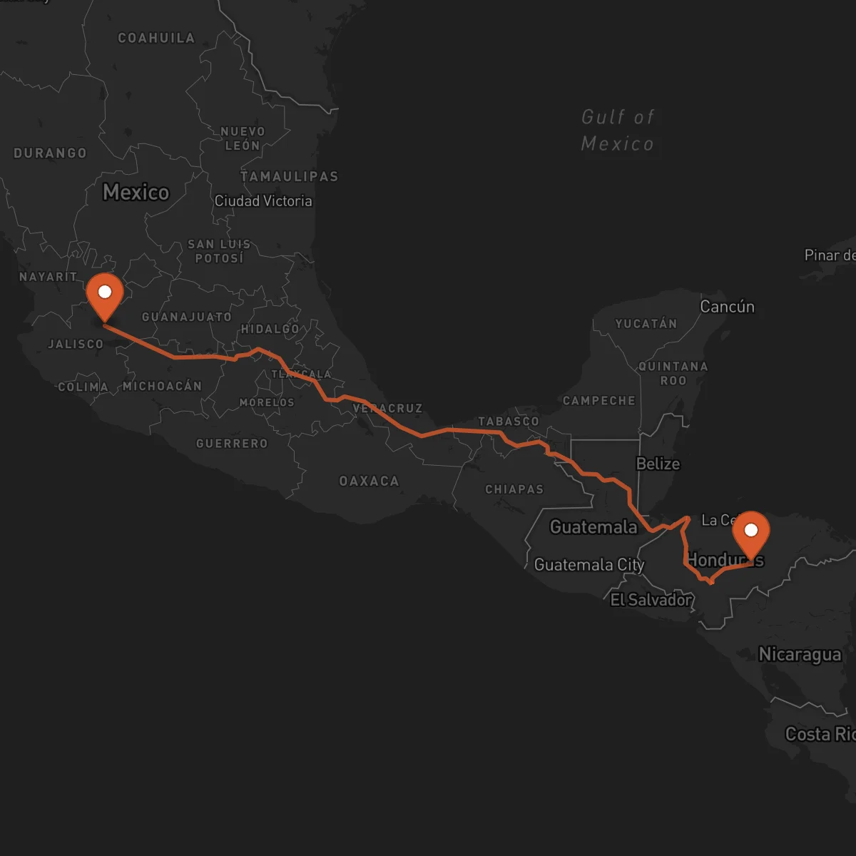 Ruta Guadalajara - Juticalpa