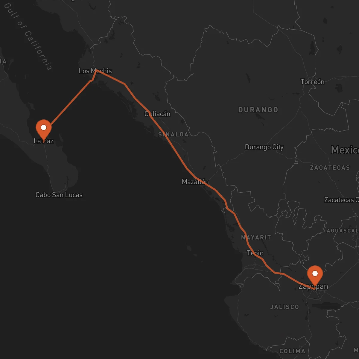 Ruta La Paz - Guadalajara