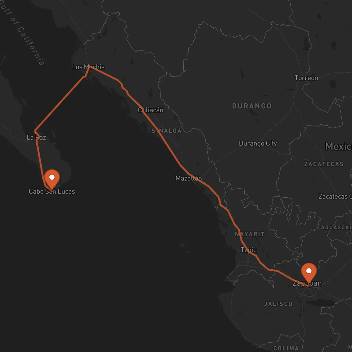 Ruta Los Cabos - Guadalajara