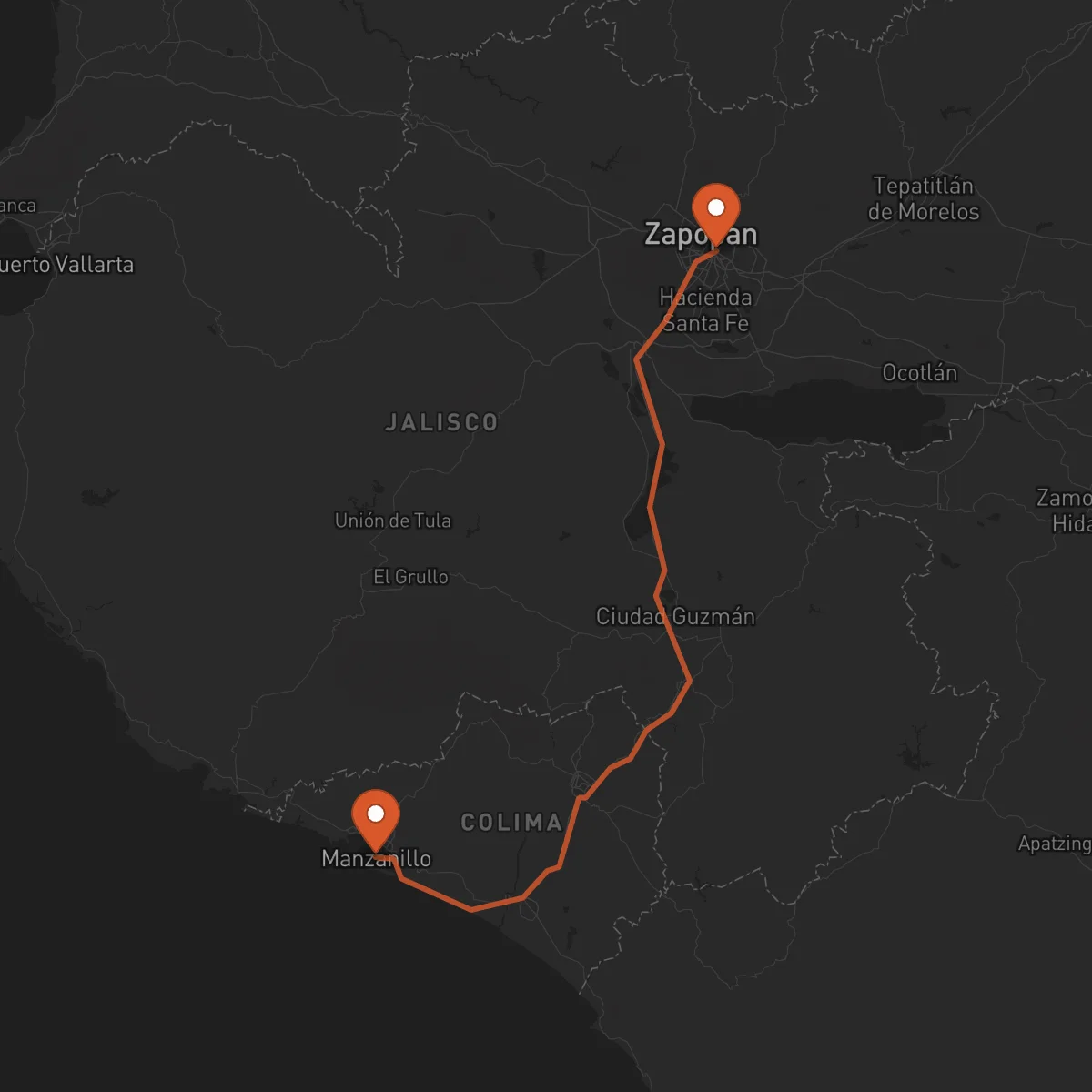 Ruta Guadalajara - Manzanillo