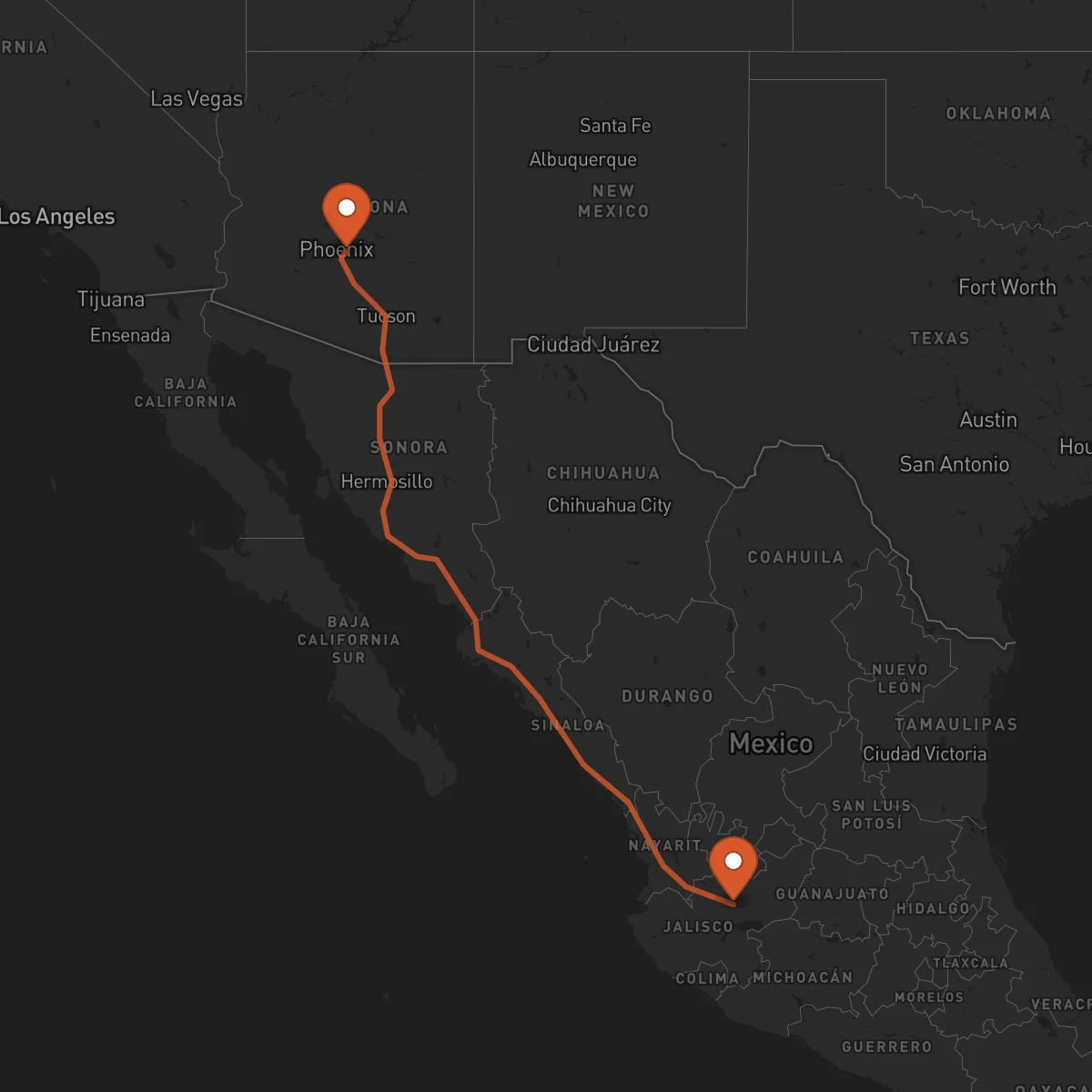Ruta Guadalajara - Mesa
