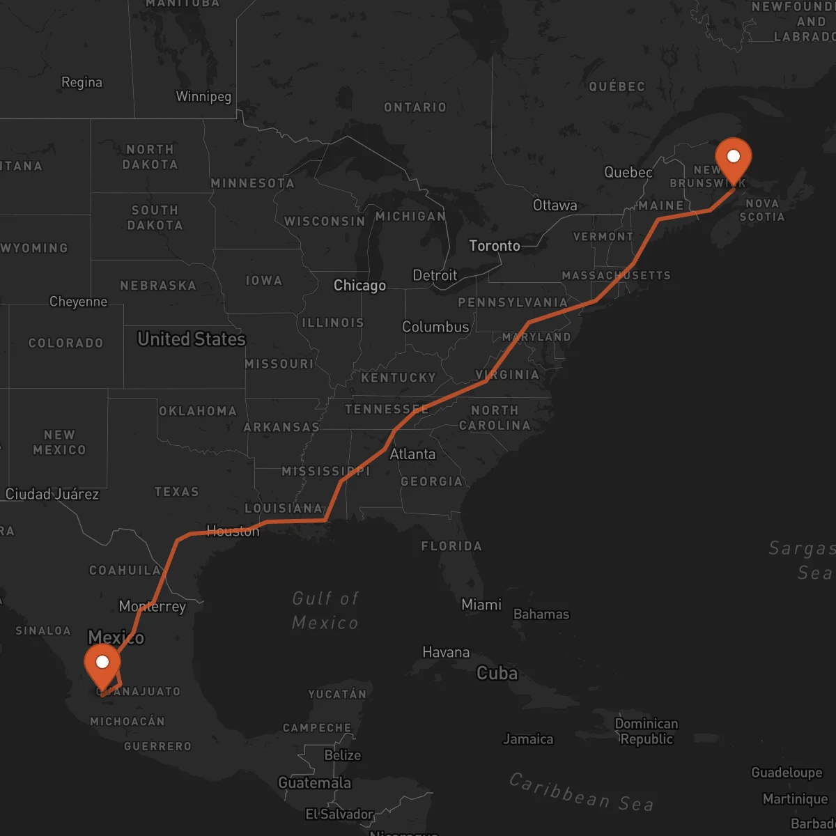 Ruta Guadalajara - Moncton