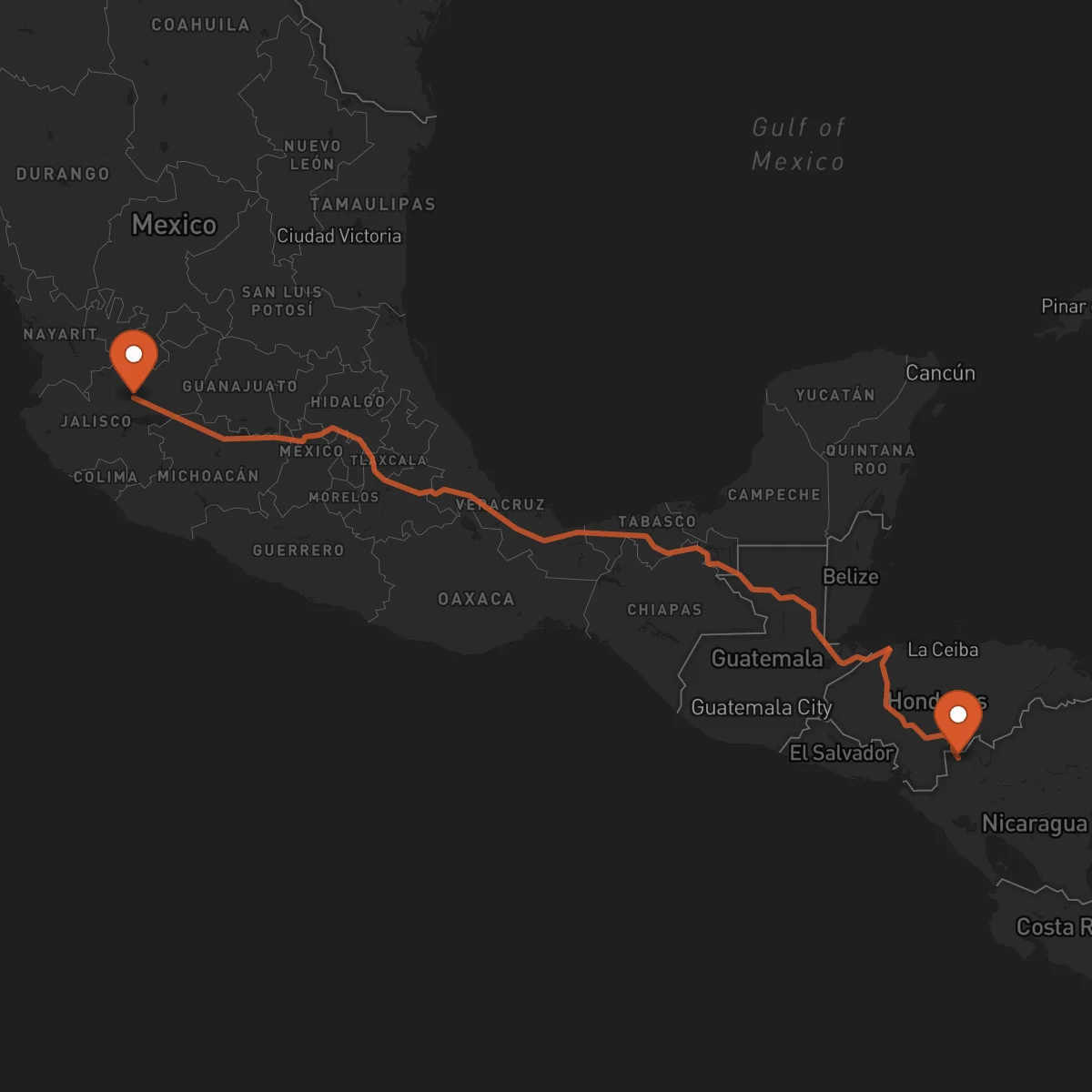 Ruta Ocotal - Guadalajara