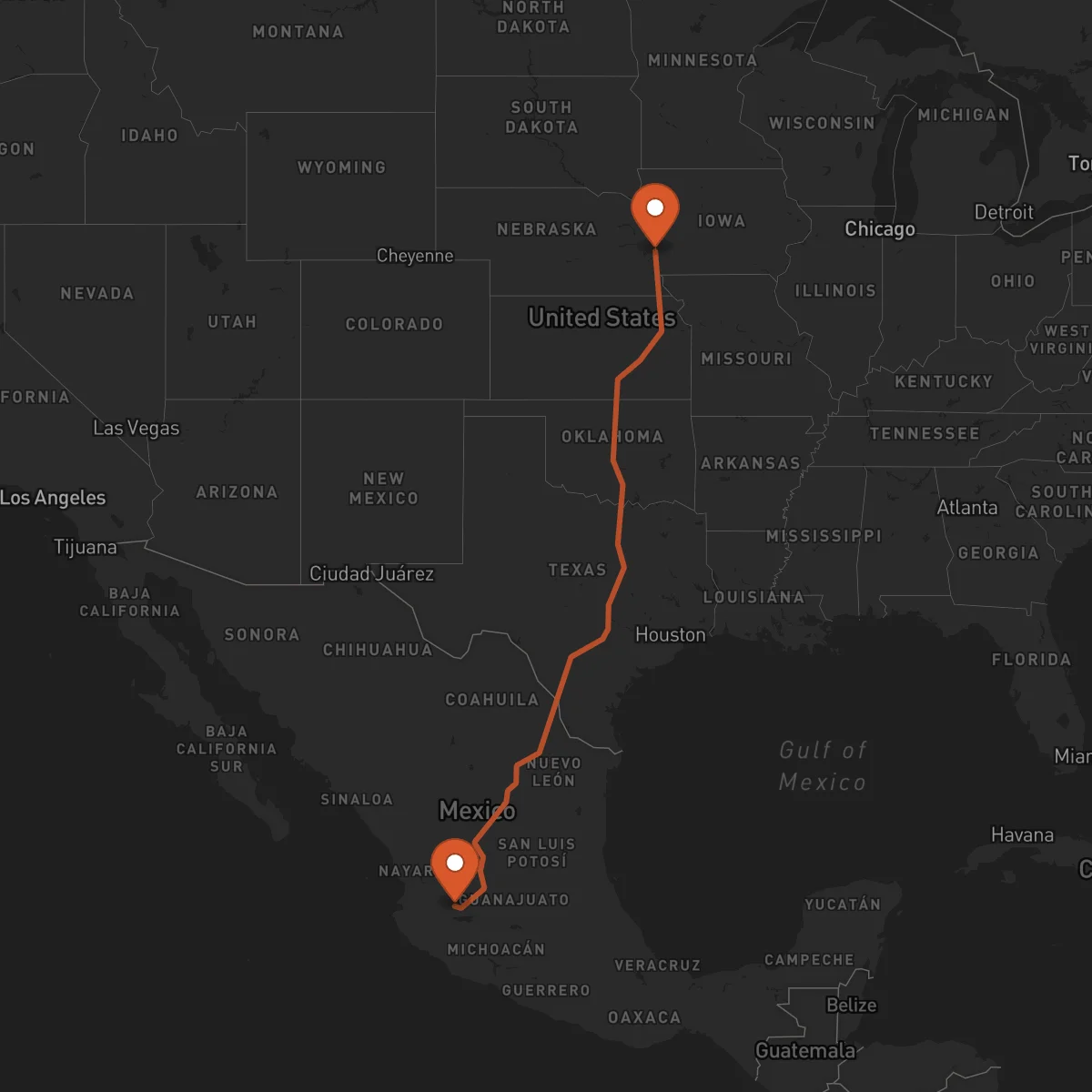 Ruta Guadalajara - Omaha