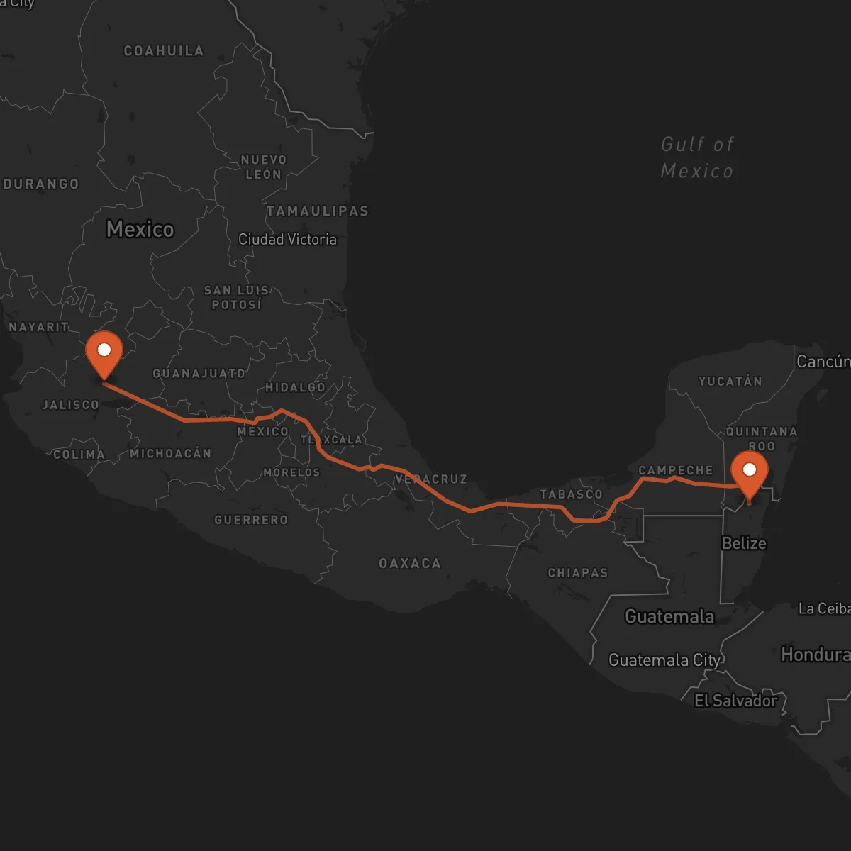 Ruta Orange Walk Town - Guadalajara
