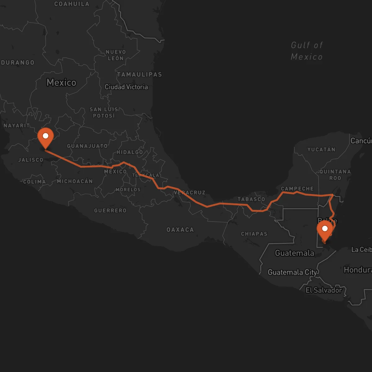 Ruta Guadalajara - Punta Gorda