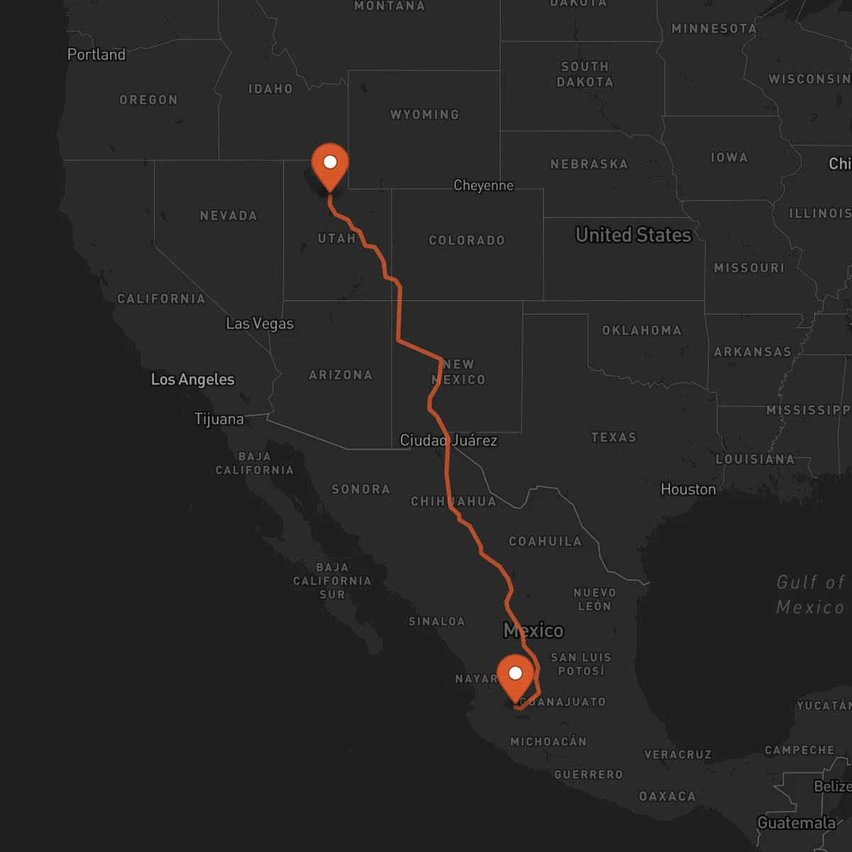 Ruta Salt Lake City - Guadalajara