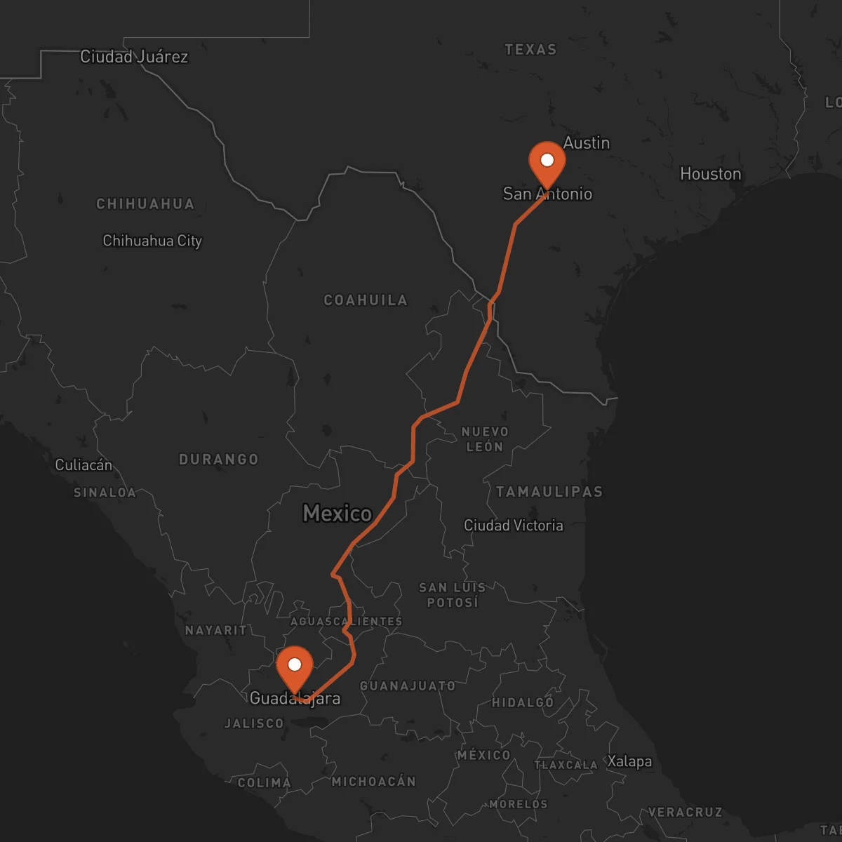 Ruta Guadalajara - San Antonio