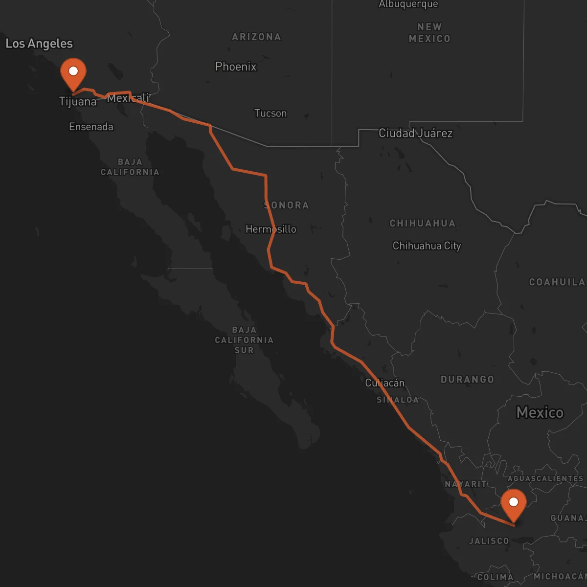 Ruta Guadalajara - San Diego