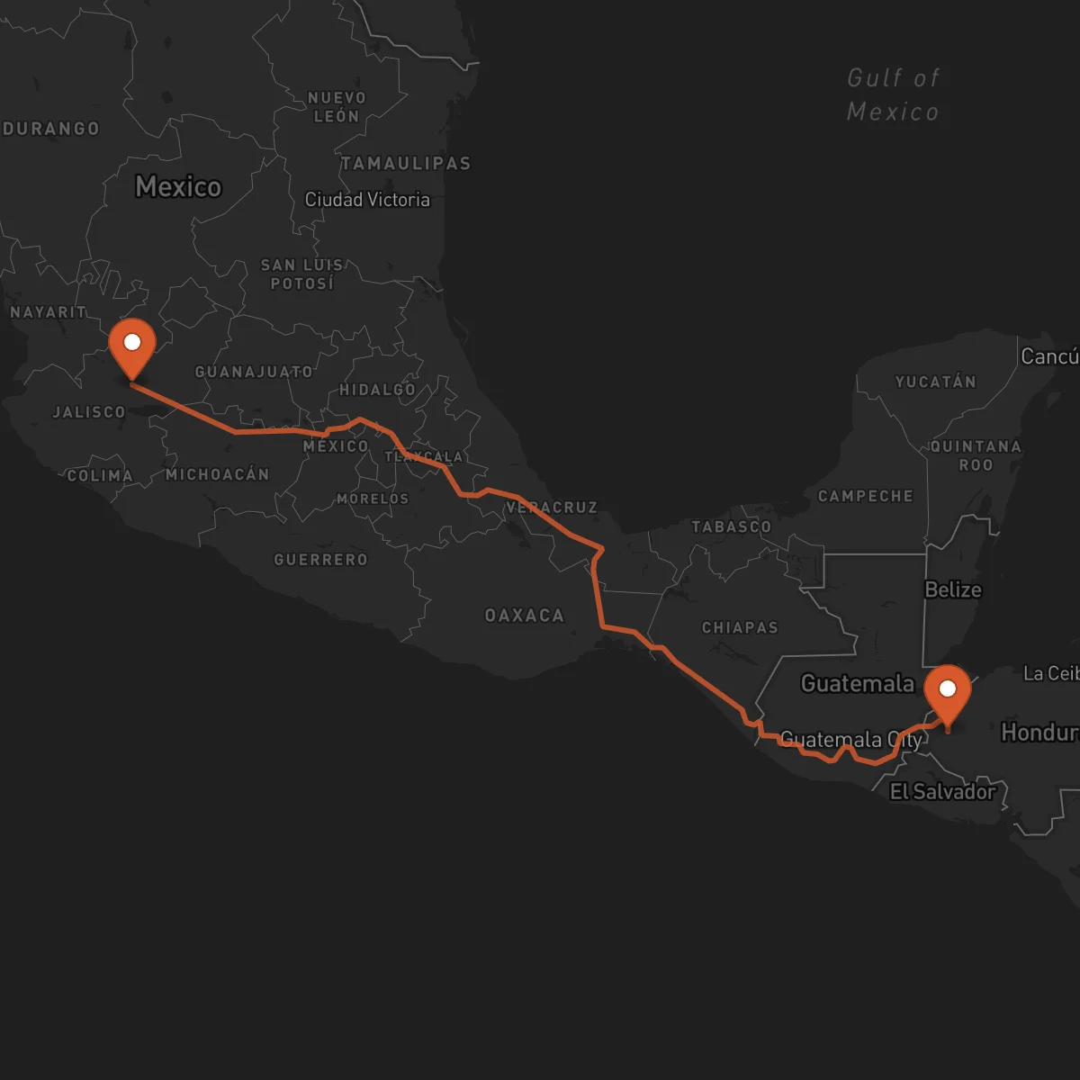 Ruta Santa Rosa de Copán - Guadalajara
