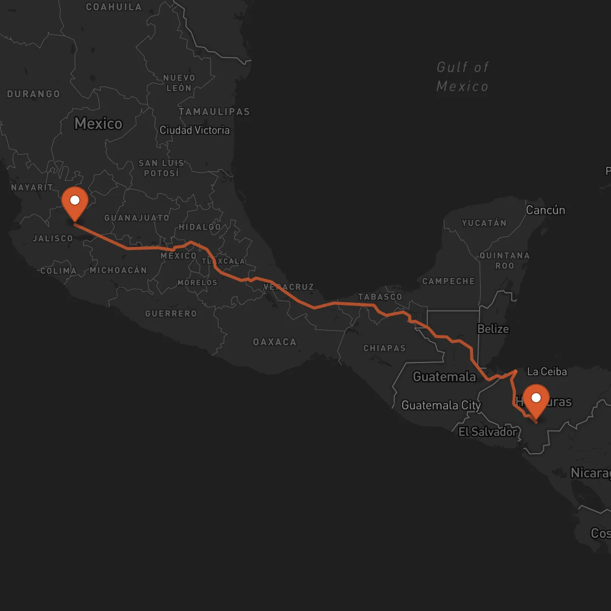 Ruta Guadalajara - Tegucigalpa