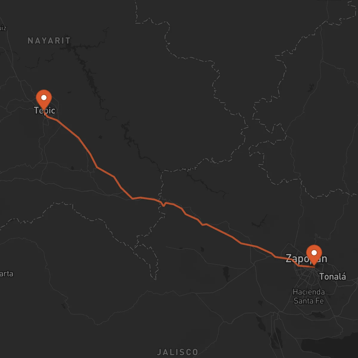 Ruta Tepic - Guadalajara