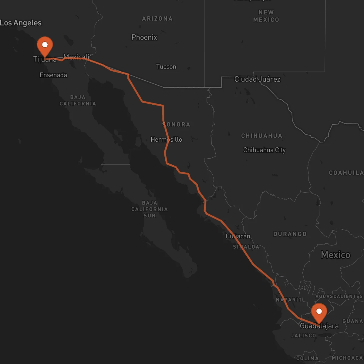 Ruta Tijuana - Guadalajara