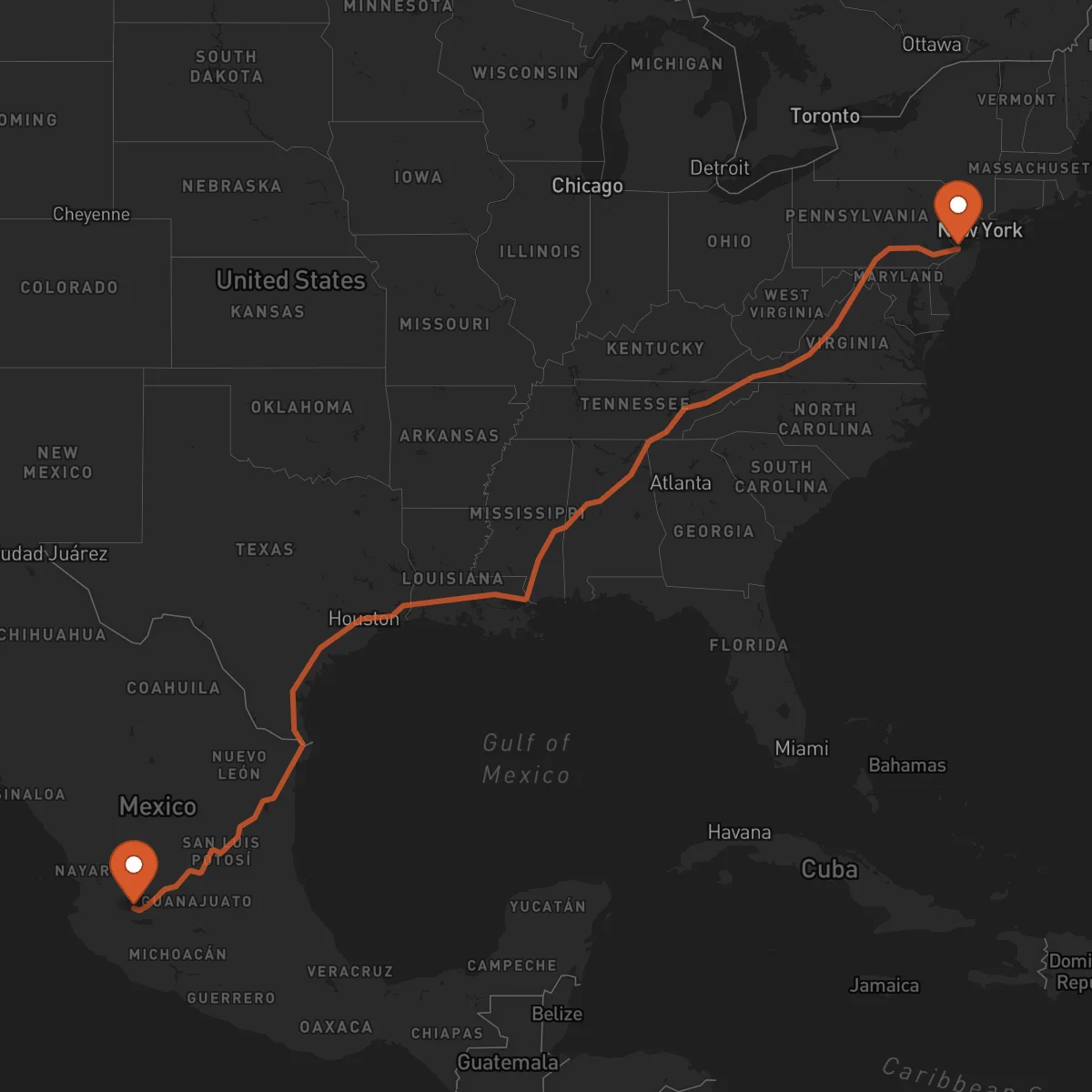 Ruta Guadalajara - Trenton