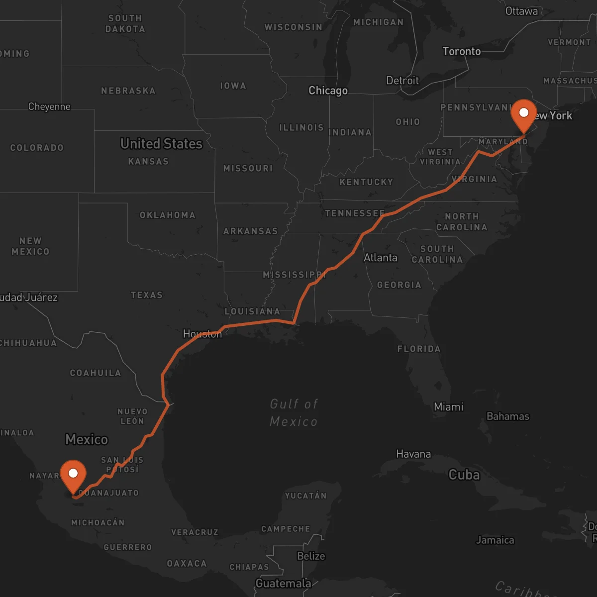 Ruta Guadalajara - Wilmington