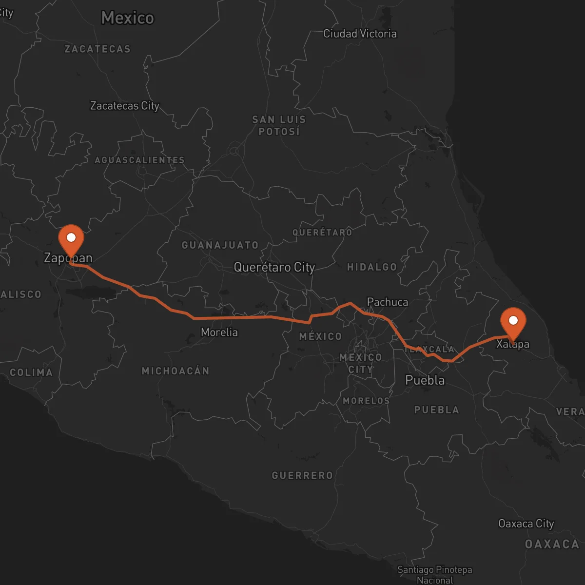 Ruta Xalapa - Guadalajara
