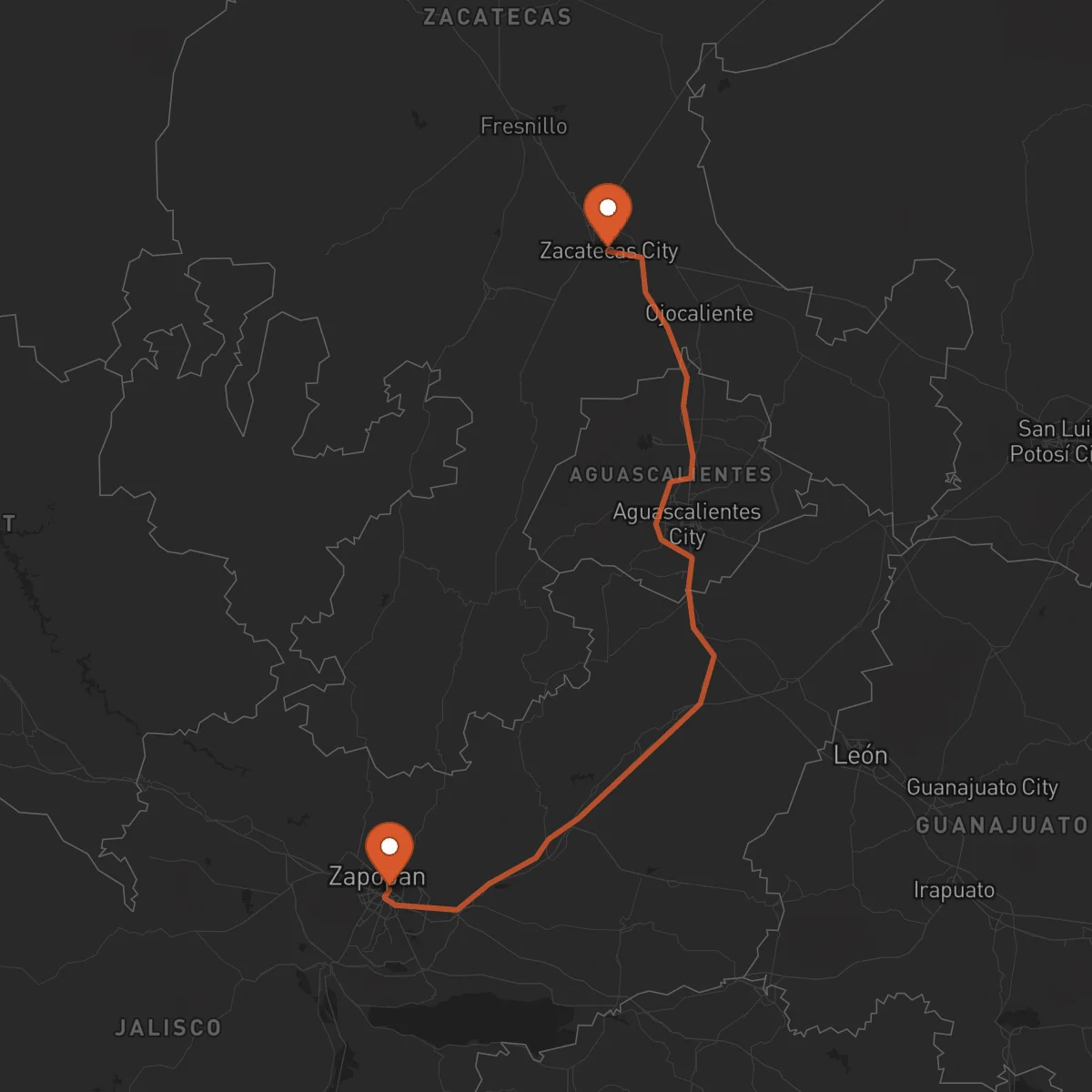 Ruta Guadalajara - Zacatecas